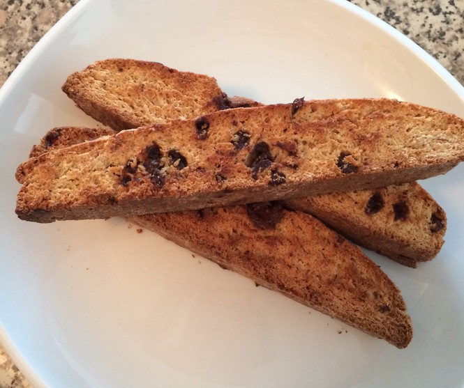 Chocolate Chip Biscotti, low sugar lowfat