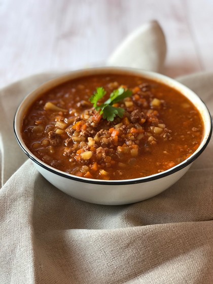 Vegetable and Minced Beef soup | Tajinny.com