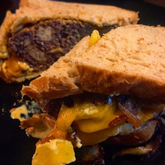 Plum Carmelized Onion patty melt